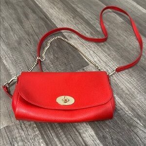 COACH Red Leather Crossbody Bag